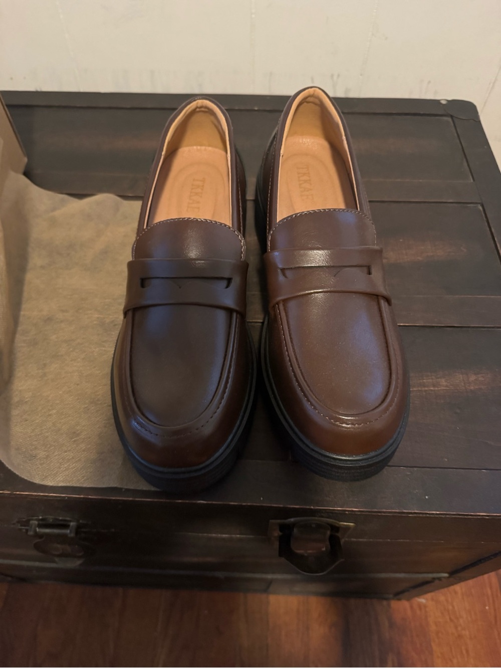 Amazon Women's Brown Slip-On Penny Loafers